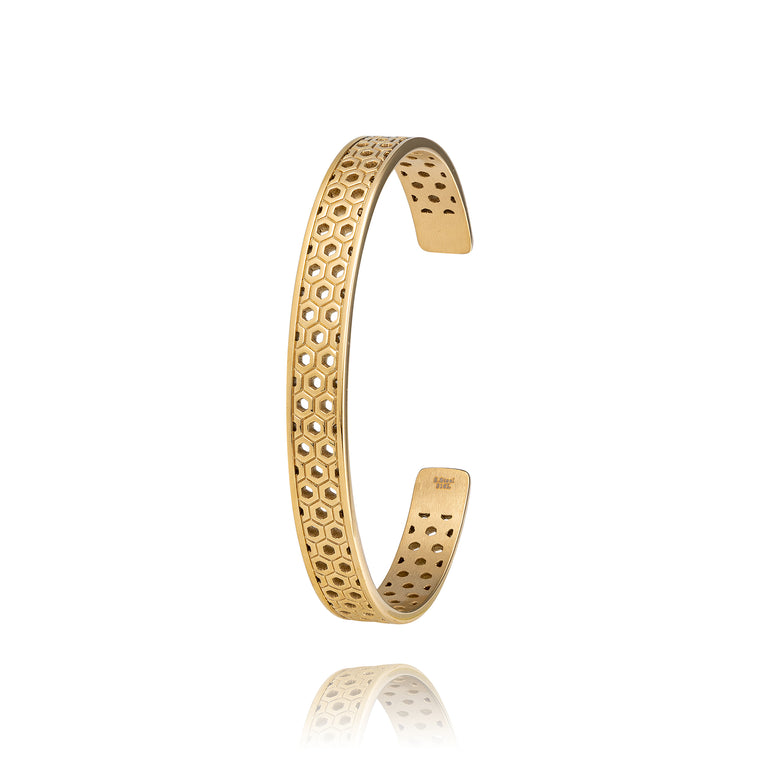 Jonc doré alvéoles abeilles