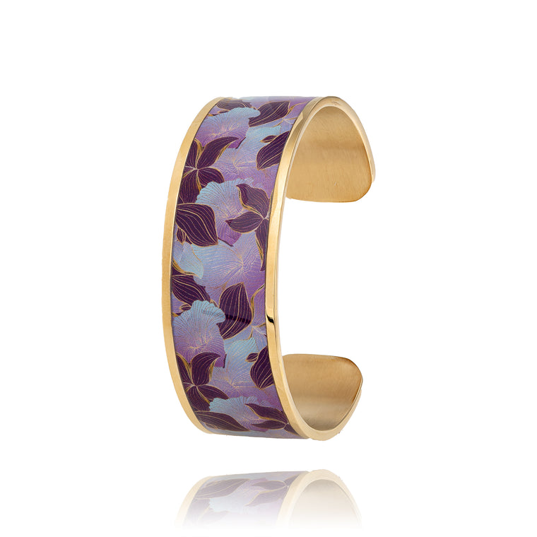 Bracelet manchette femme mauve