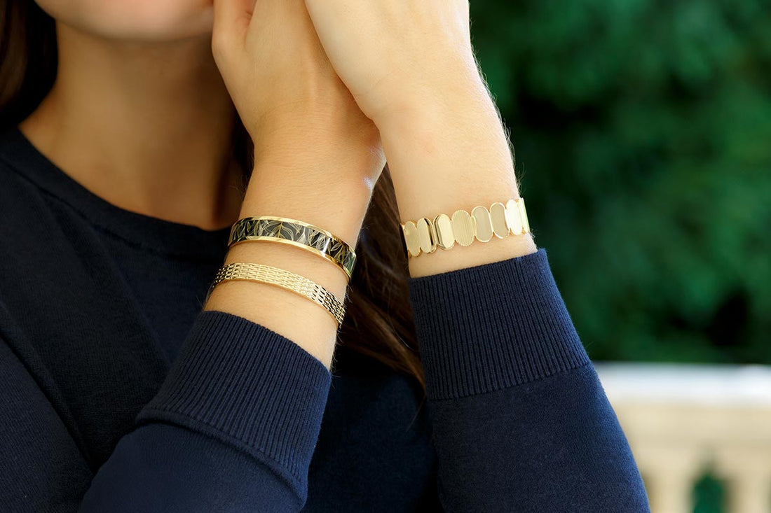 bracelet jonc doré fête des mères