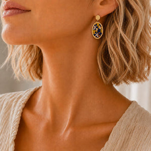 boucles d’oreilles bleu nuit