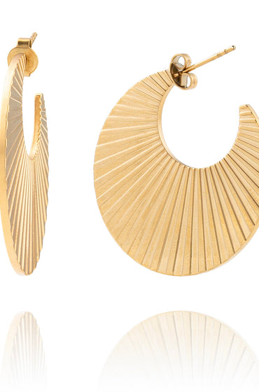 créoles soleil pour femme en acier doré