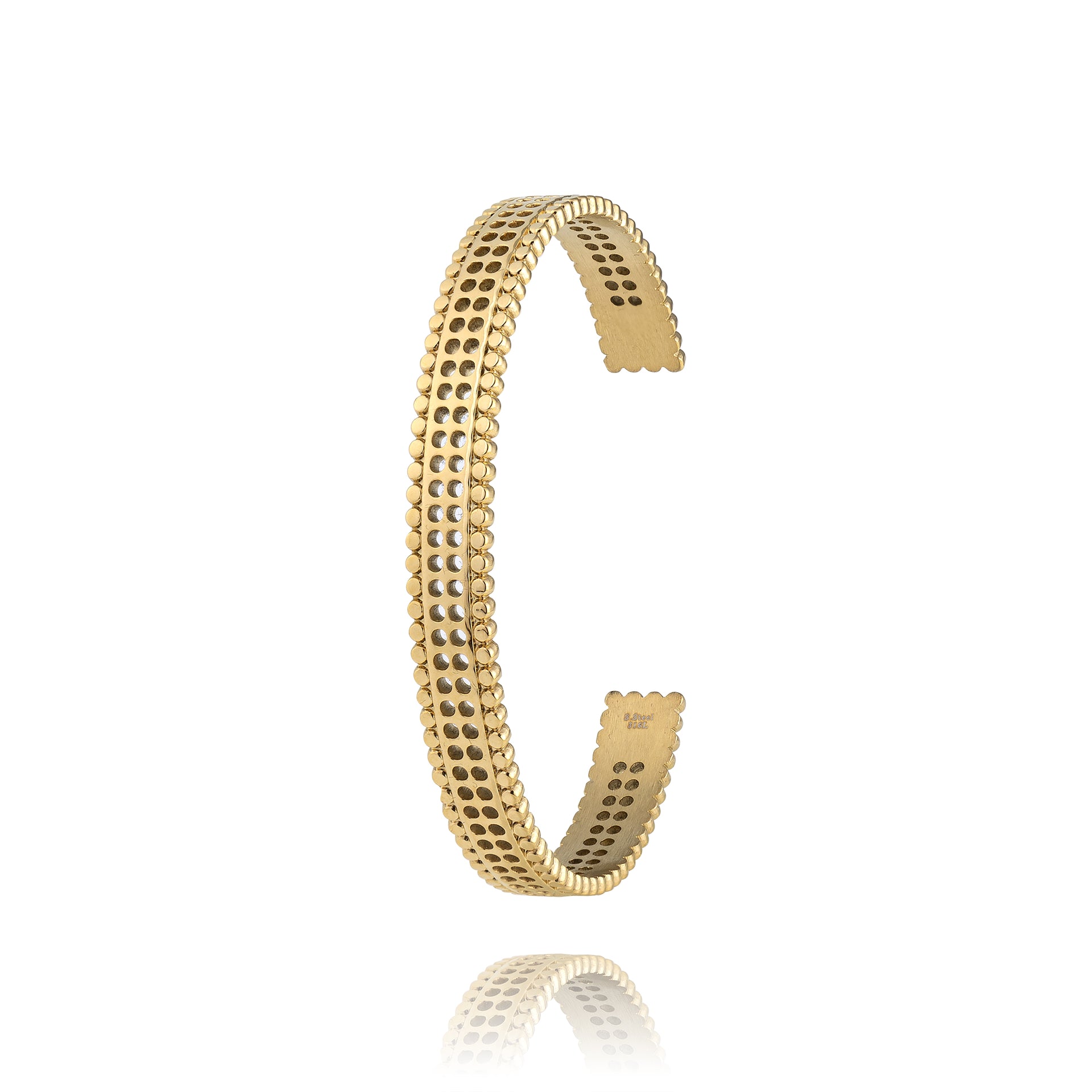 Bracelet Jonc Ondulé Ouvrable 65 Mm – Acier Poli Miroir – Dolly-Bijoux – NEUF