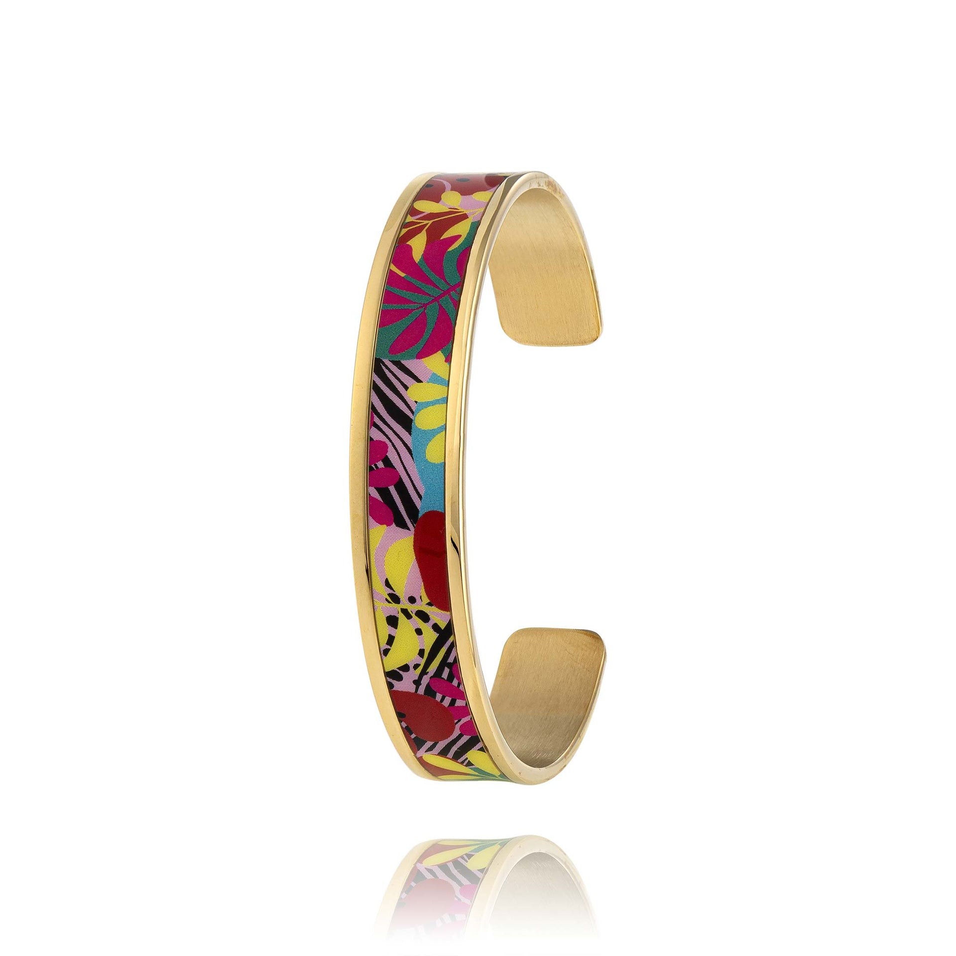 Bracelet Jonc Madeira Argent, Émail & Zircones - Una Storia