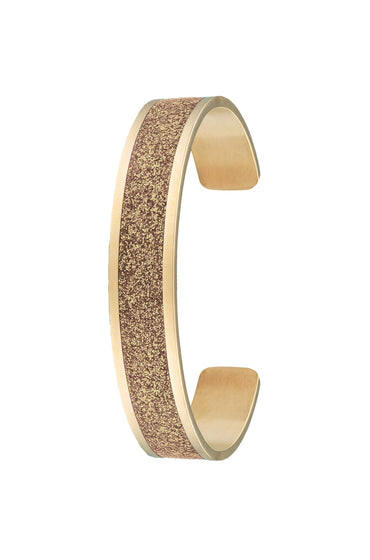 jonc coloré paillettes dorées pour femme en acier inoxydable