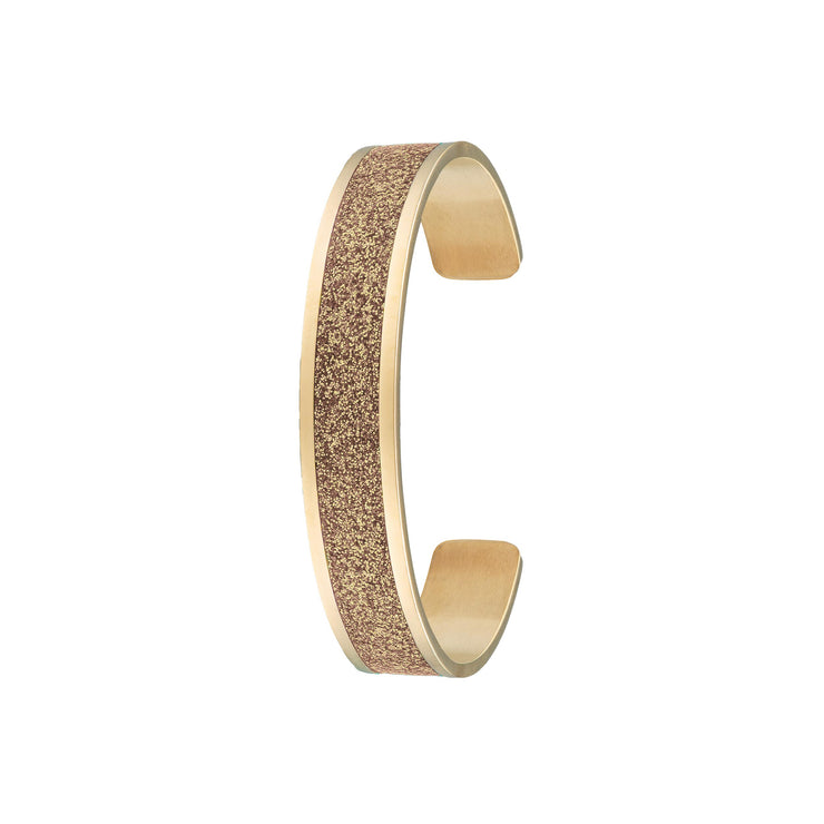jonc coloré paillettes dorées pour femme en acier inoxydable