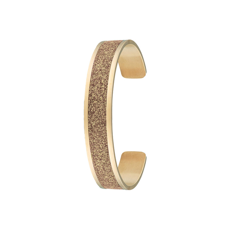 jonc coloré paillettes dorées pour femme en acier inoxydable