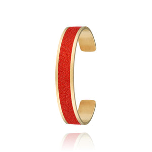 jonc coloré paillettes rouges pour femme en acier inoxydable