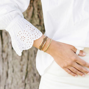 bracelet paillettes dorées en acier inoxydable