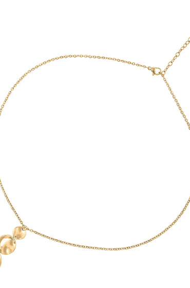 collier doré avec pendentif long pour femme en acier inoxydable