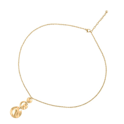 collier doré avec pendentif long pour femme en acier inoxydable