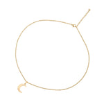 collier demi-lune doré pour femme en acier inoxydable