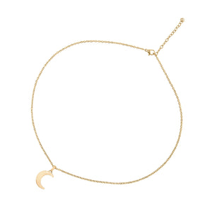 collier demi-lune doré pour femme en acier inoxydable