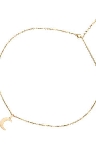 collier demi-lune doré pour femme en acier inoxydable