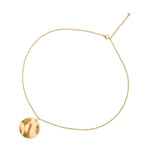 collier médaille ronde dorée texturée en acier inoxydable