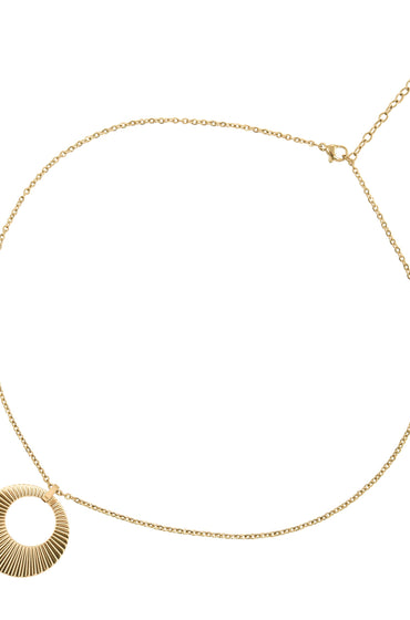 collier médaille soleil doré en acier inoxydable pour femme
