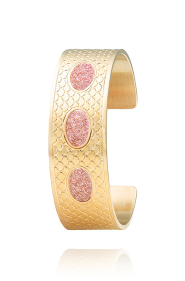 manchette rose et dorée