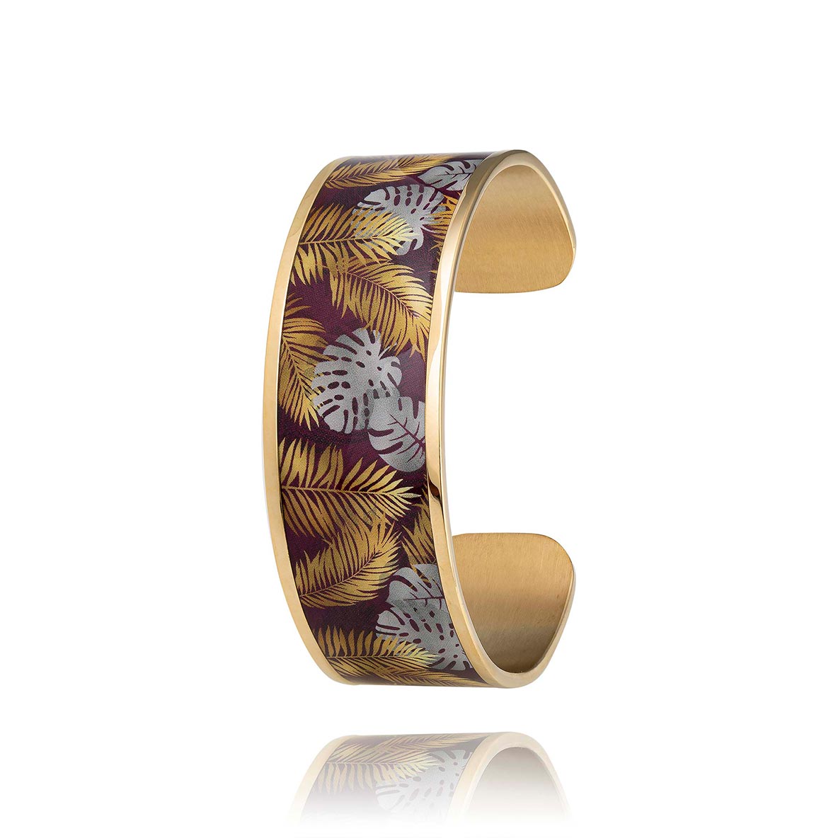 Manchette en acier inoxydable, Bracelet large pour femme louise