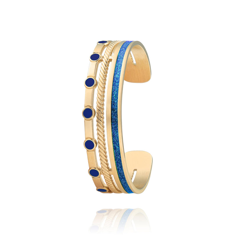 bracelet bleu et doré pour femme