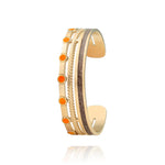 bracelet dorée et orange pour femme