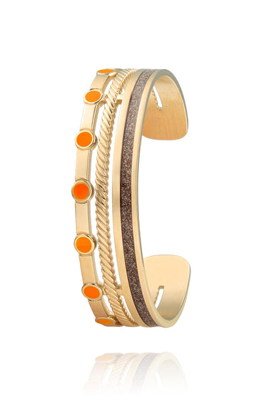 bracelet dorée et orange pour femme