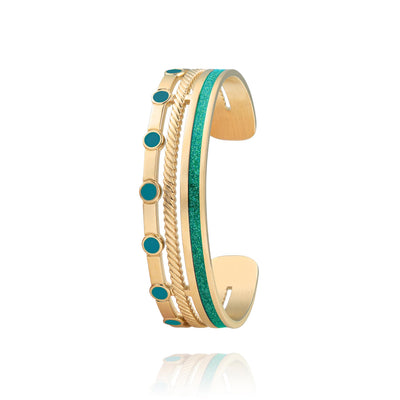 bracelet vert et doré pour femme