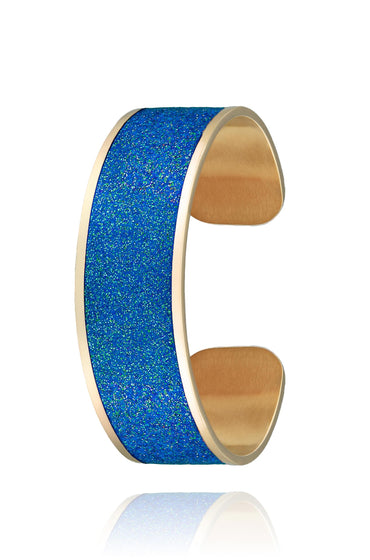 bracelet paillettes bleues en acier inoxydable