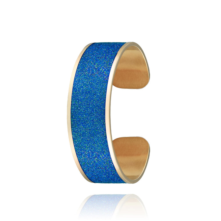bracelet paillettes bleues en acier inoxydable