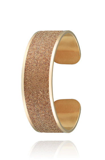 bracelet paillettes dorées en acier inoxydable