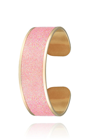 bracelet paillettes roses en acier inoxydable