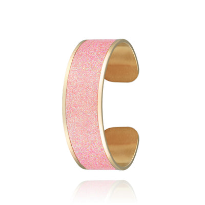 bracelet paillettes roses en acier inoxydable