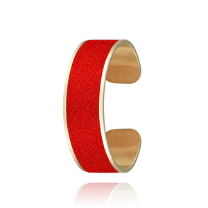 bracelet paillettes rouges en acier inoxydable