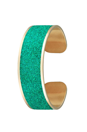 bracelet paillettes vertes en acier inoxydable