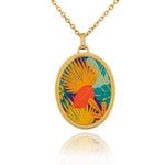 Collier Nature exotique en acier doré